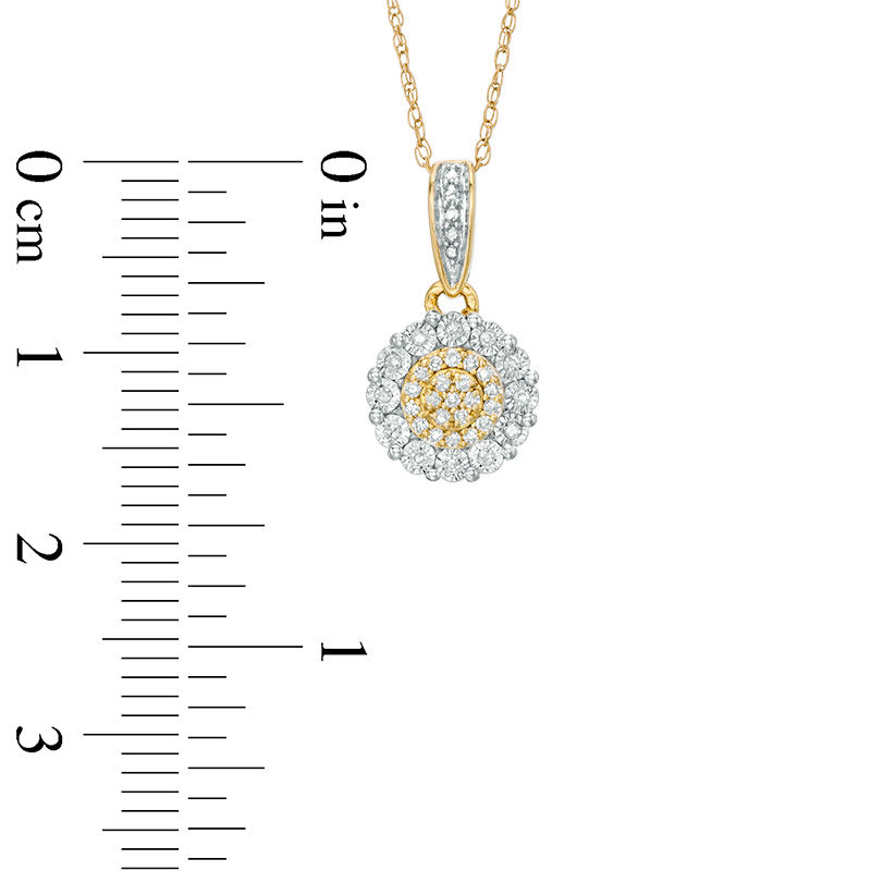 1/10 CT. T.W. Diamond Daisy Pendant in 10K Gold