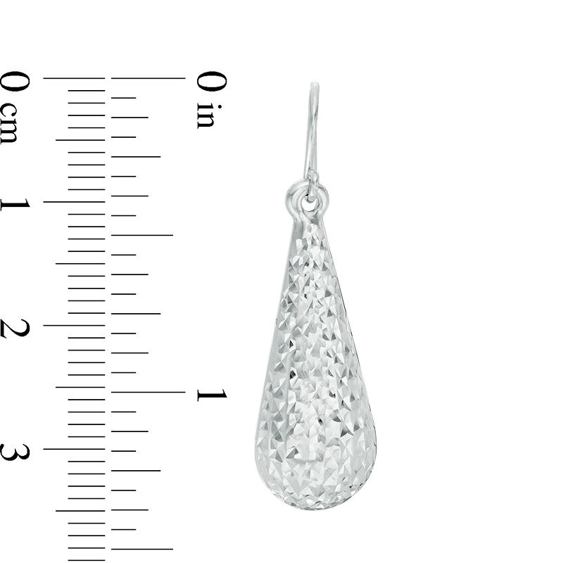 Diamond-Cut Elongated Teardrop Earrings in Sterling Silver