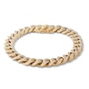 Thumbnail Image 0 of 1/10 CT. T.W. Diamond Curb Link Bracelet in Sterling Silver with 14K Gold Plate - 8.5"