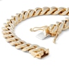 Thumbnail Image 1 of 1/10 CT. T.W. Diamond Curb Link Bracelet in Sterling Silver with 14K Gold Plate - 8.5"