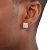 Thumbnail Image 2 of Cubic Zirconia Square Composite Frame Vintage-Style Stud Earrings in Solid Sterling Silver
