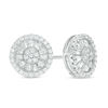Thumbnail Image 0 of Cubic Zirconia Cluster Double Frame Stud Earrings in Solid Sterling Silver