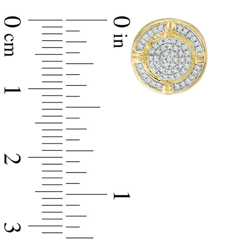 1/6 CT. T.W. Composite Diamond Quad Screw Stud Earrings in 10K Gold