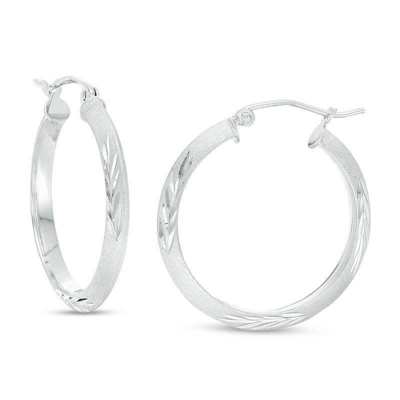Multi-Finish Laurel Tube Hoop Earrings in Sterling Silver