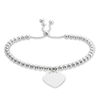 Thumbnail Image 0 of Made in Italy Heart Charm Bead Bolo Bracelet in Semi-Solid Sterling Silver - 8.5"