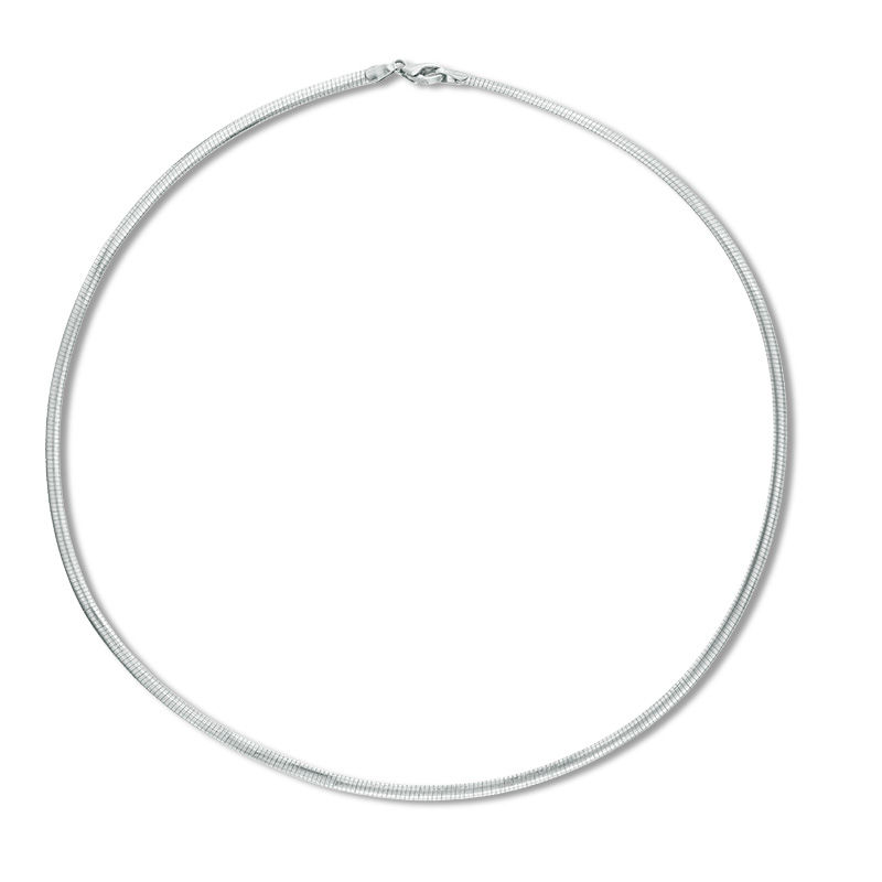 3mm Reversible Omega Chain Necklace in Sterling Silver and 10K Gold Bonded Sterling Silver - 17"