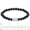 Thumbnail Image 1 of 8mm Onyx Bead Bracelet with Sterling Silver Closure - 8.5"