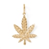 Thumbnail Image 0 of Large Diamond-Cut Cannabis Leaf Necklace Charm in 10K Solid Gold