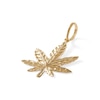 Thumbnail Image 1 of Large Diamond-Cut Cannabis Leaf Necklace Charm in 10K Solid Gold