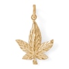 Thumbnail Image 0 of Small Diamond-Cut Cannabis Leaf Necklace Charm in 10K Solid Gold