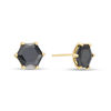 Thumbnail Image 0 of 8mm Hexagonal Black Cubic Zirconia Solitaire Stud Earrings in 10K Gold