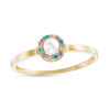Thumbnail Image 0 of Child's 3mm Pearl and Multi-Color Cubic Zirconia Frame Ring in 10K Gold - Size 3