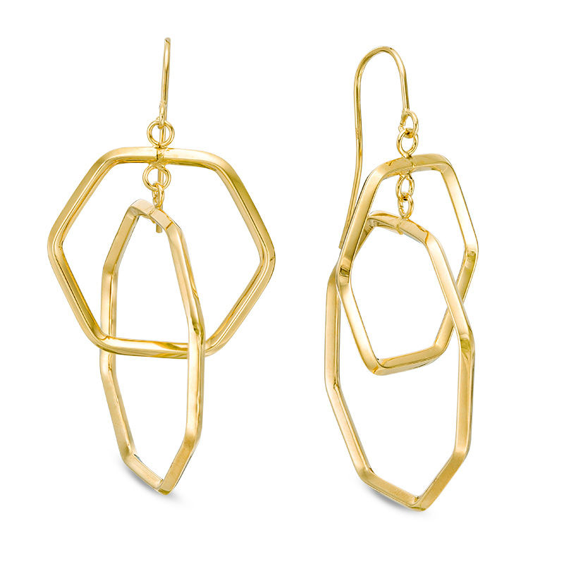 Made in Italy Geometric Dangle Drop Earrings in 10K Gold