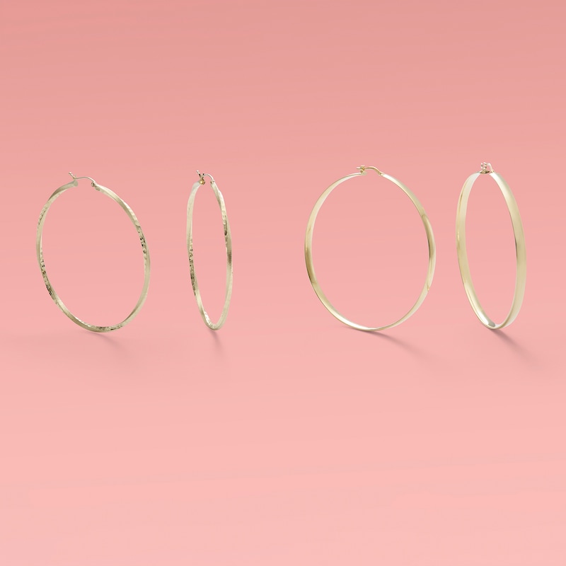 10K Gold Bonded Sterling Silver 60mm Hoops - Made in Italy