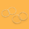 Thumbnail Image 2 of 10K Gold Bonded Sterling Silver 60mm Hoops - Made in Italy