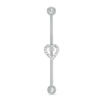 Thumbnail Image 0 of 014 Gauge Crystal Heart Outline Industrial Barbell in Stainless Steel