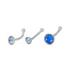 Thumbnail Image 0 of 020 Gauge Blue Crystal Nose Stud Set in Sterling Silver