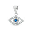 Thumbnail Image 0 of Blue and White Cubic Zirconia Evil Eye Pendant Charm in Solid Sterling Silver