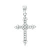 Thumbnail Image 0 of Cubic Zirconia Cross Pendant Charm in Solid Sterling Silver