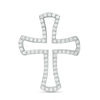 Thumbnail Image 0 of Cubic Zirconia Cross Outline Pendant Charm in Sterling Silver