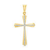 Thumbnail Image 0 of Diamond-Cut Layered Windmill Cross Two-Tone Necklace Charm in 10K Gold