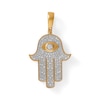 Thumbnail Image 0 of 1/10 CT. T.W. Diamond Hamsa Necklace Charm in Sterling Silver with 14K Gold Plate