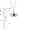 Thumbnail Image 1 of 3.5mm Lab-Created Blue and White Sapphire Evil Eye Pendant in Sterling Silver