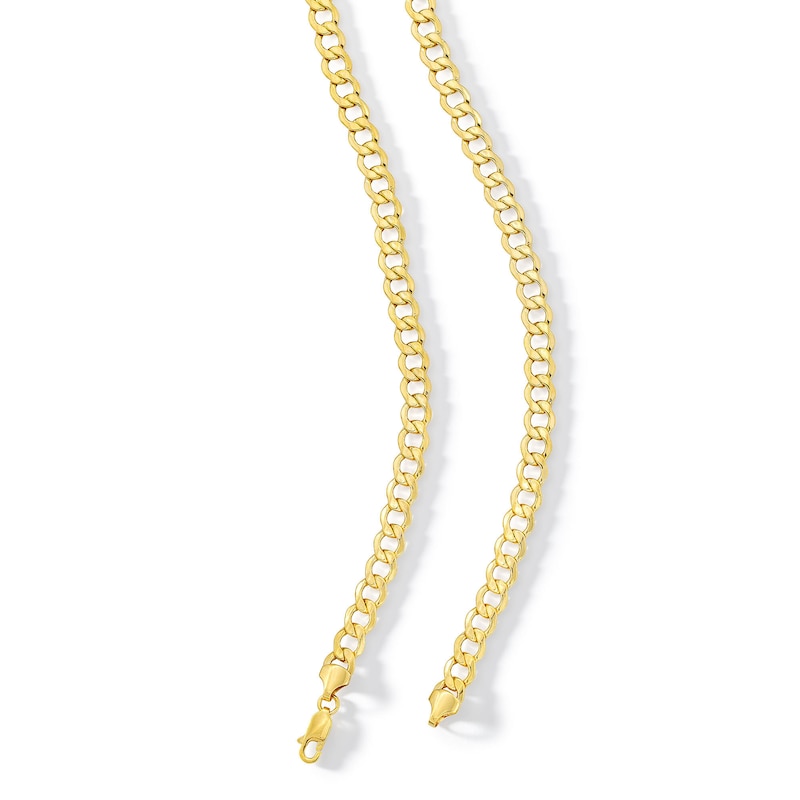 10K Hollow Gold Curb Chain Made in Italy - 22"