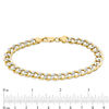 Thumbnail Image 1 of 220 Gauge Curb Chain Bracelet in 10K Two-Tone Gold Bonded Sterling Silver - 8.5"