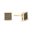 Thumbnail Image 0 of 1/4 CT. T.W. Square Composite Champagne Diamond Stud Earrings in 10K Gold