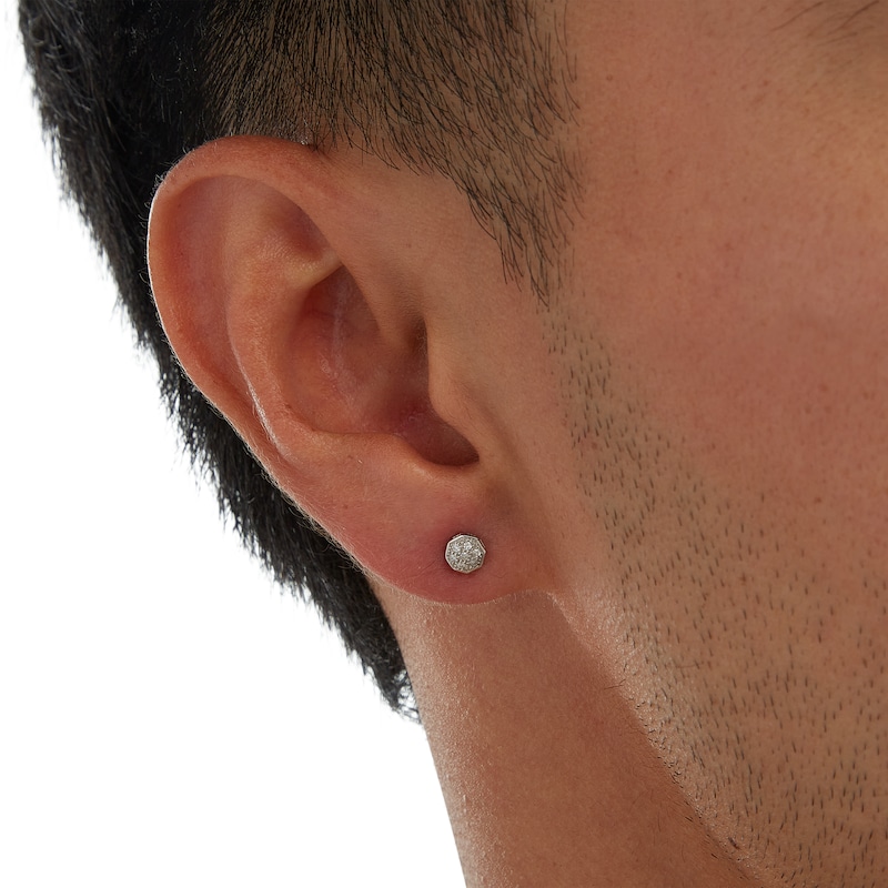 1/20 CT. T.W. Geometric Composite Diamond Stud Earrings in 10K White Gold