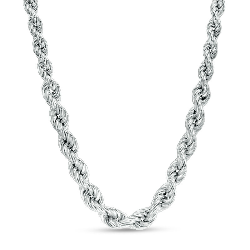 Graduated Rope Chain Necklace in Sterling Silver - 17"