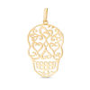 Thumbnail Image 0 of Filigree Sugar Skull Necklace Charm in 10K Gold