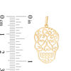 Thumbnail Image 1 of Filigree Sugar Skull Necklace Charm in 10K Gold