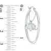 Thumbnail Image 1 of 30mm Elephant Charm Hoop Earrings in Sterling Silver