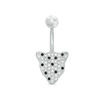 Thumbnail Image 0 of 014 Gauge Black and White Cubic Zirconia Jaguar Belly Button Ring in Stainless Steel