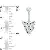 Thumbnail Image 1 of 014 Gauge Black and White Cubic Zirconia Jaguar Belly Button Ring in Stainless Steel
