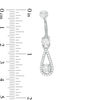 Thumbnail Image 1 of 014 Gauge Cubic Zirconia Teardrop Frame Dangle Belly Button Ring in Stainless Steel