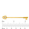 Thumbnail Image 1 of 014 Gauge Oval Cubic Zirconia Vintage-Style Key Industrial Barbell in Stainless Steel with Yellow IP