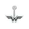Thumbnail Image 0 of DC Comics™ 014 Gauge Enamel Wonder Woman with Crystal Belly Button Ring in Stainless Steel