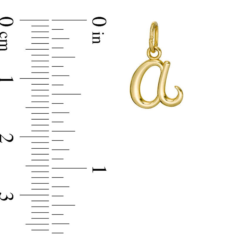 Lowercase Cursive "a" Necklace Charm in 10K Gold