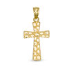 Thumbnail Image 0 of Diamond-Cut Nugget Cross Necklace Charm in 10K Gold