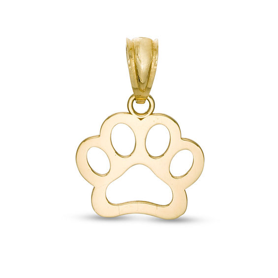 dog paw gold pendant