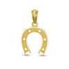 Thumbnail Image 0 of Textured Horseshoe Necklace Charm in 10K Gold