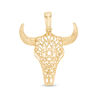 Thumbnail Image 0 of Filigree Bull Skull Necklace Charm in 10K Gold