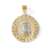 Thumbnail Image 0 of Jesus Head Curb Chain Frame Medallion Necklace Charm in 10K Solid Two-Tone Gold