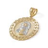 Thumbnail Image 1 of Jesus Head Curb Chain Frame Medallion Necklace Charm in 10K Solid Two-Tone Gold
