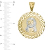 Thumbnail Image 3 of Jesus Head Curb Chain Frame Medallion Necklace Charm in 10K Solid Two-Tone Gold