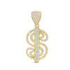 Thumbnail Image 0 of Cubic Zirconia Dollar Sign Necklace Charm in 10K Gold