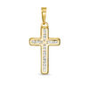 Thumbnail Image 0 of Cubic Zirconia Petite Crucifix Necklace Charm in 10K Hollow Gold